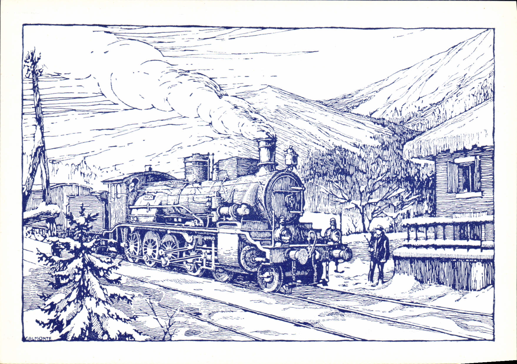 MODERN CARD Railroads Train Engine gr. 750 FS