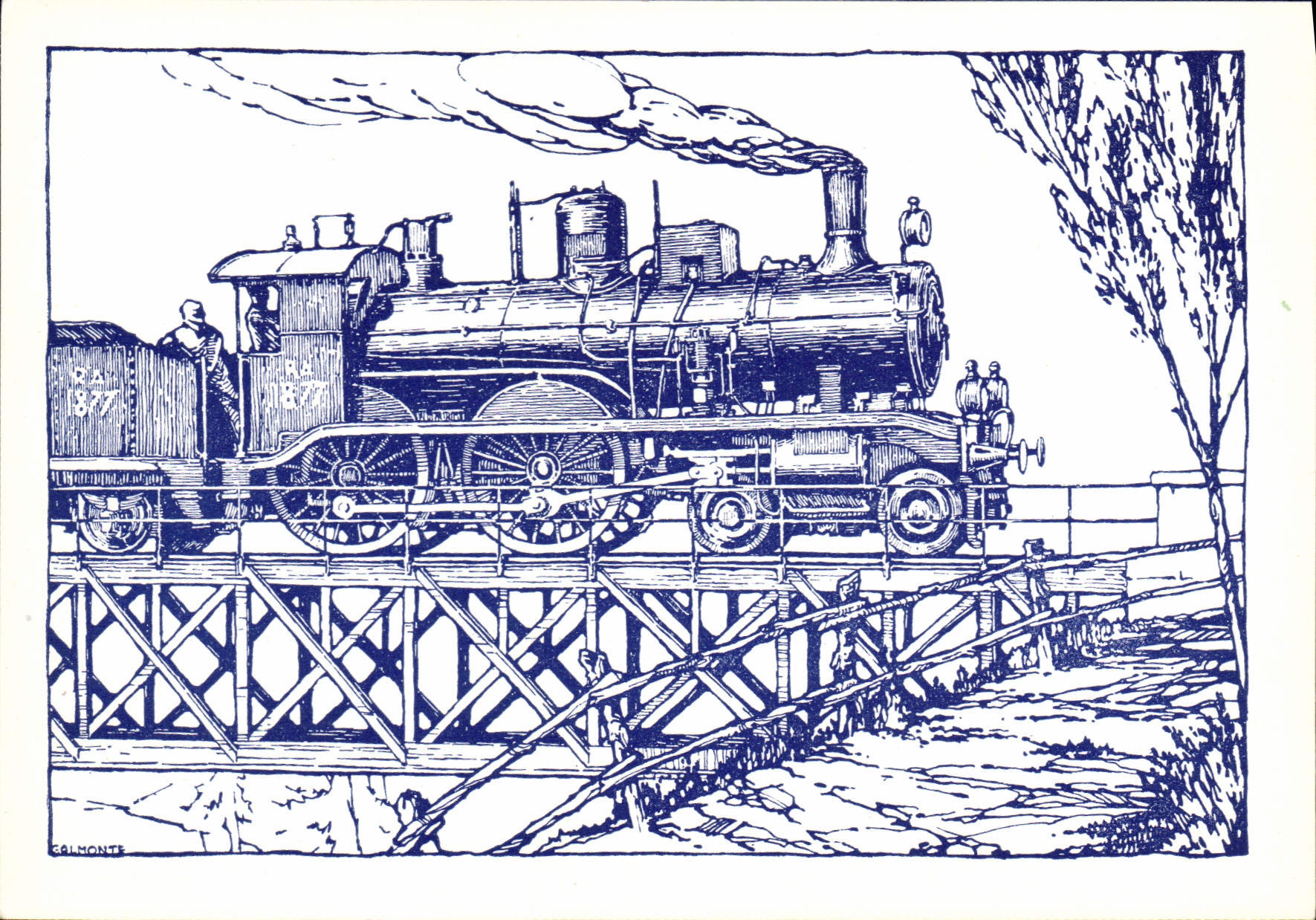 MODERN CARD Railroads Train Engine gr. 552 FS