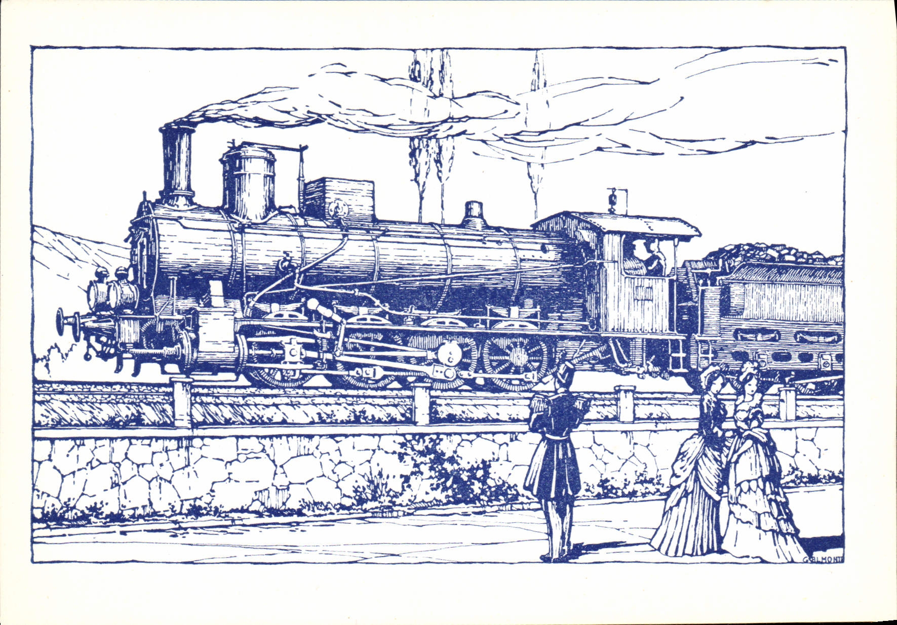 MODERN CARD Railroads Train Engine gr. 420 FS