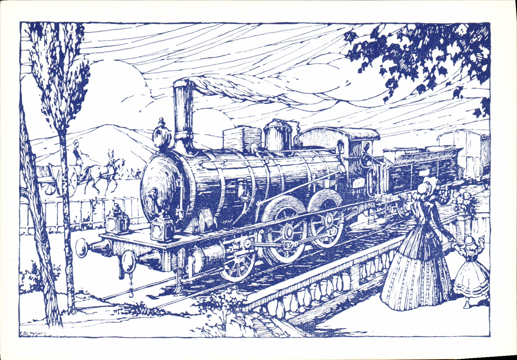 MODERN CARD Railroads Train Engine gr. 120 FS