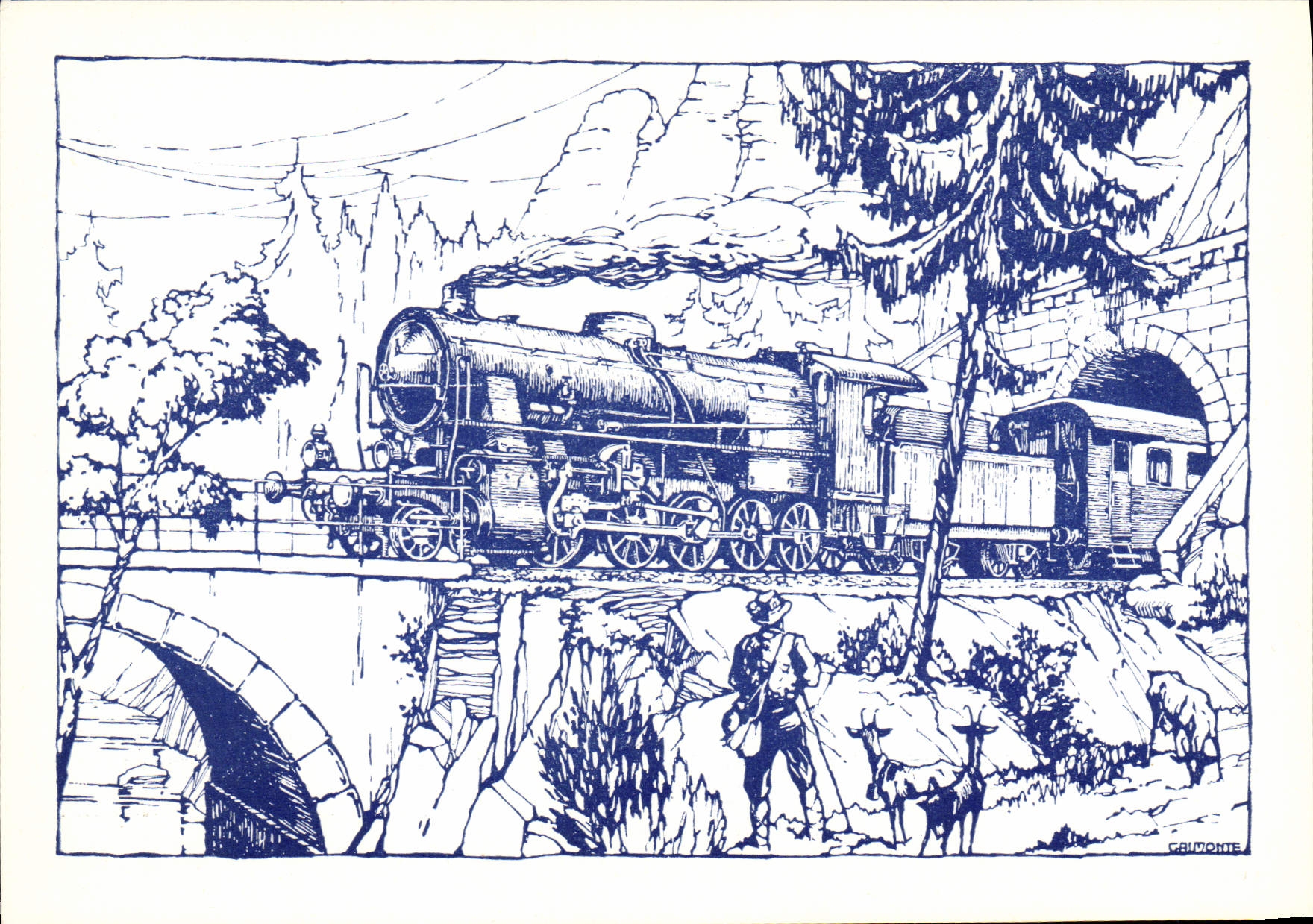 CPM Chemins de Fer Train Locomotive Gr 480 FS