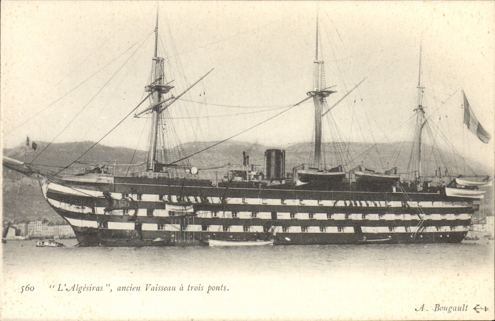 CPA Bateau Voilier L'algesiras ancien vaisseau a trois ponts