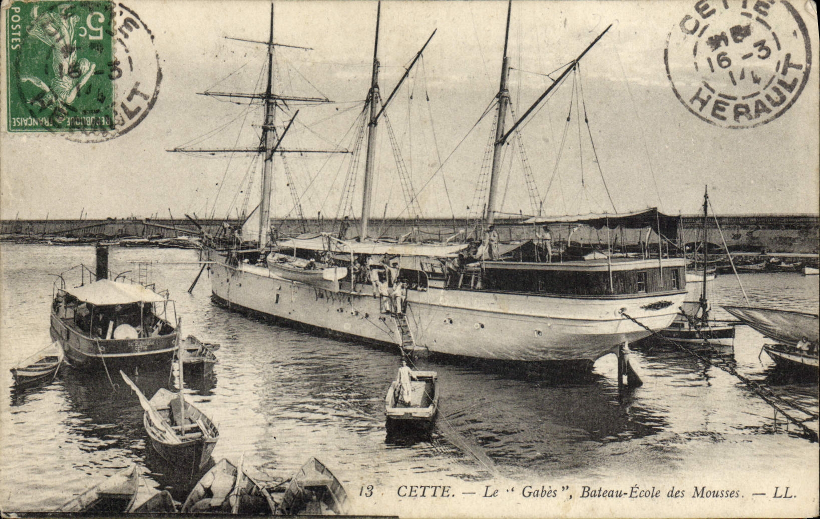 CPA Bateau Voilier Cette Le Gabes Bateau Ecole des Mousses