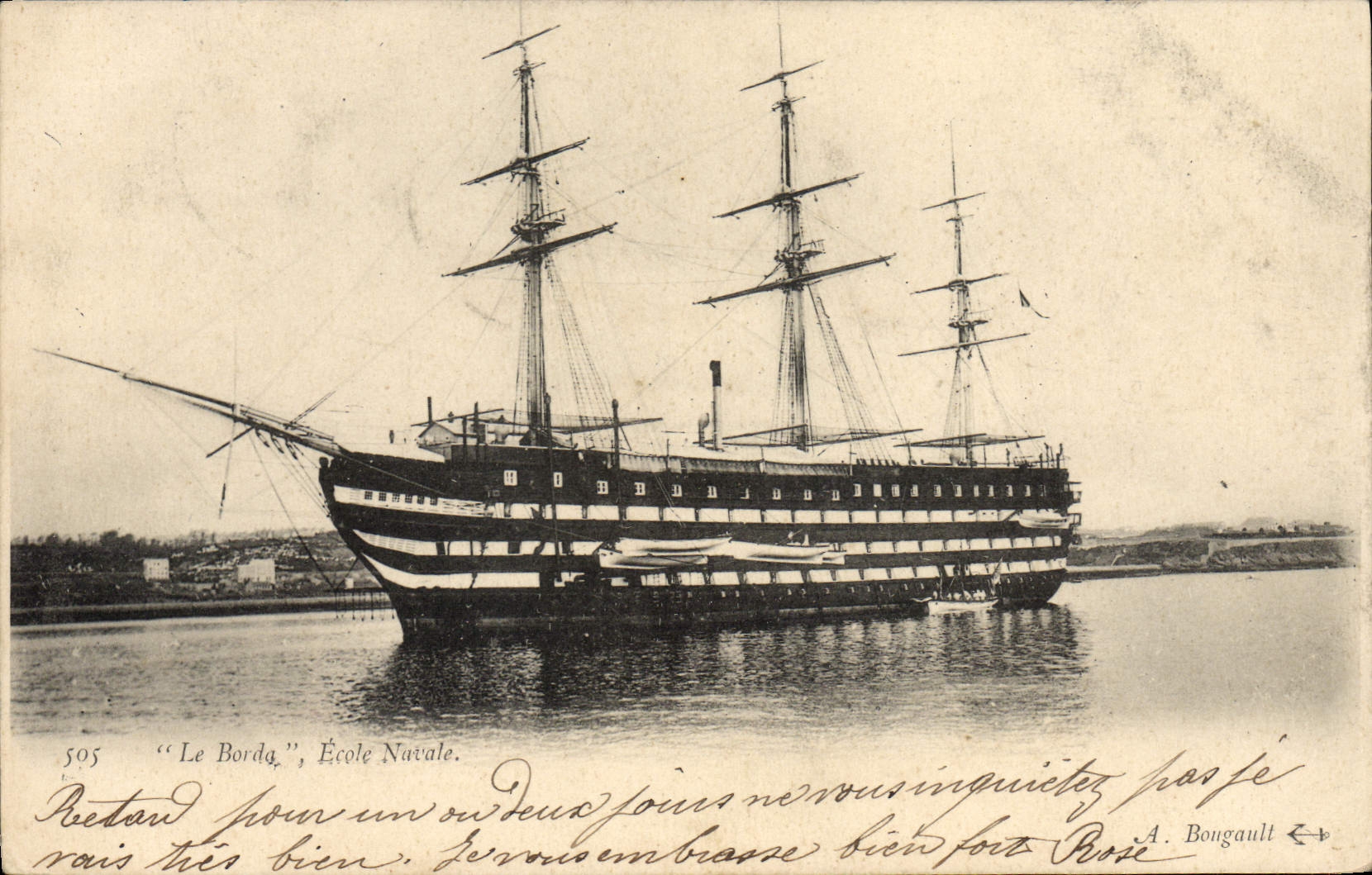 CPA Bateau Voilier Le Borda Ecole navale