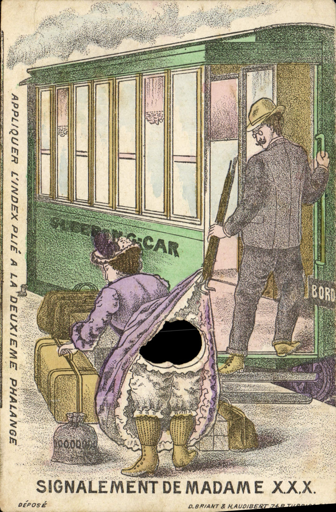 VINTAGE POSTCARD Naked erotic Woman Description of Mrs XXX TOP