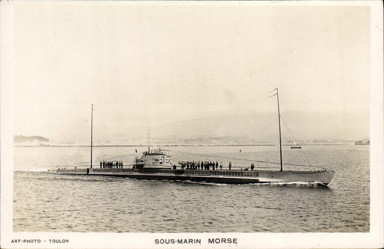 VINTAGE POSTCARD Boat Submarine Morse