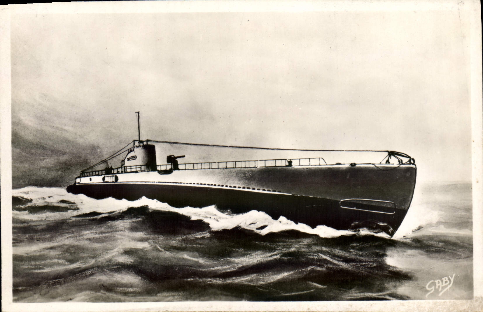 VINTAGE POSTCARD Boat Casablanca Submarine