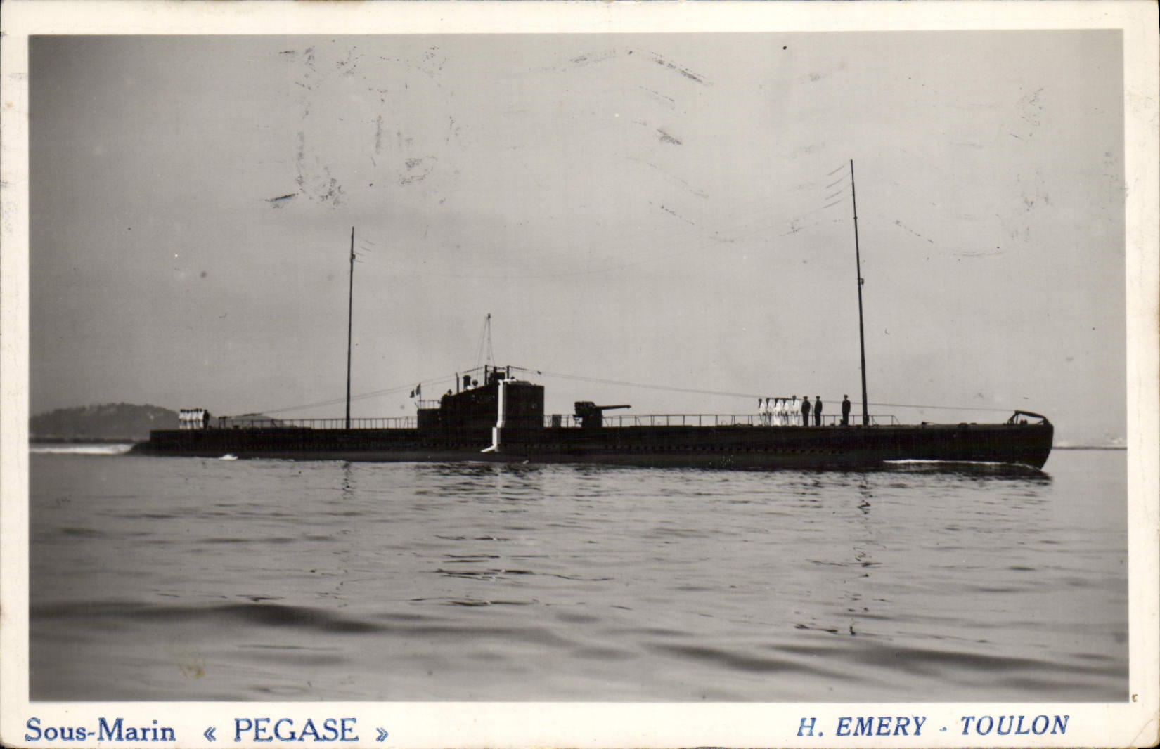 VINTAGE POSTCARD Boat PEGASE Submarine