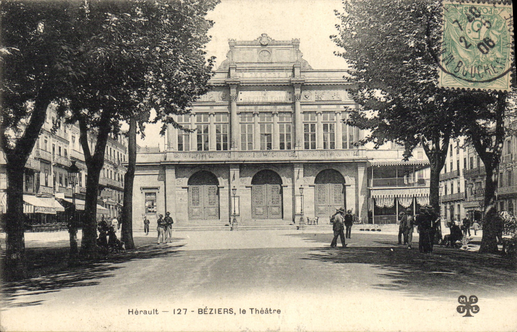 VINTAGE POSTCARD Beziers Theater