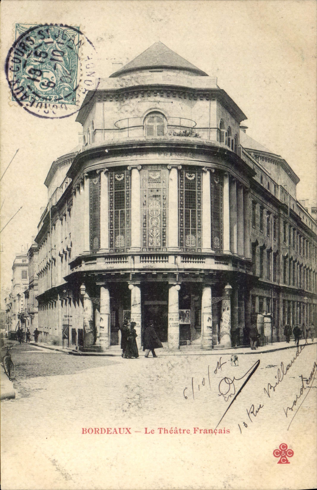 VINTAGE POSTCARD French Theater Bordeaux