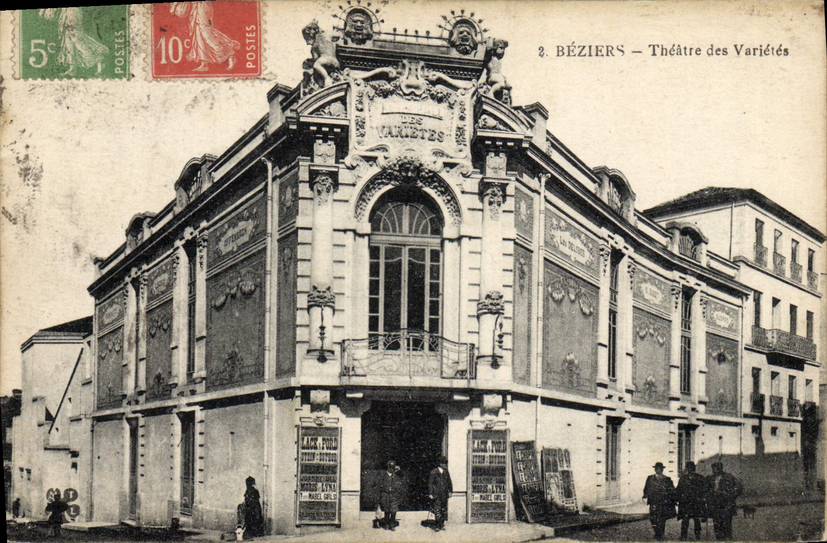 VINTAGE POSTCARD Beziers Theater of the Varieties