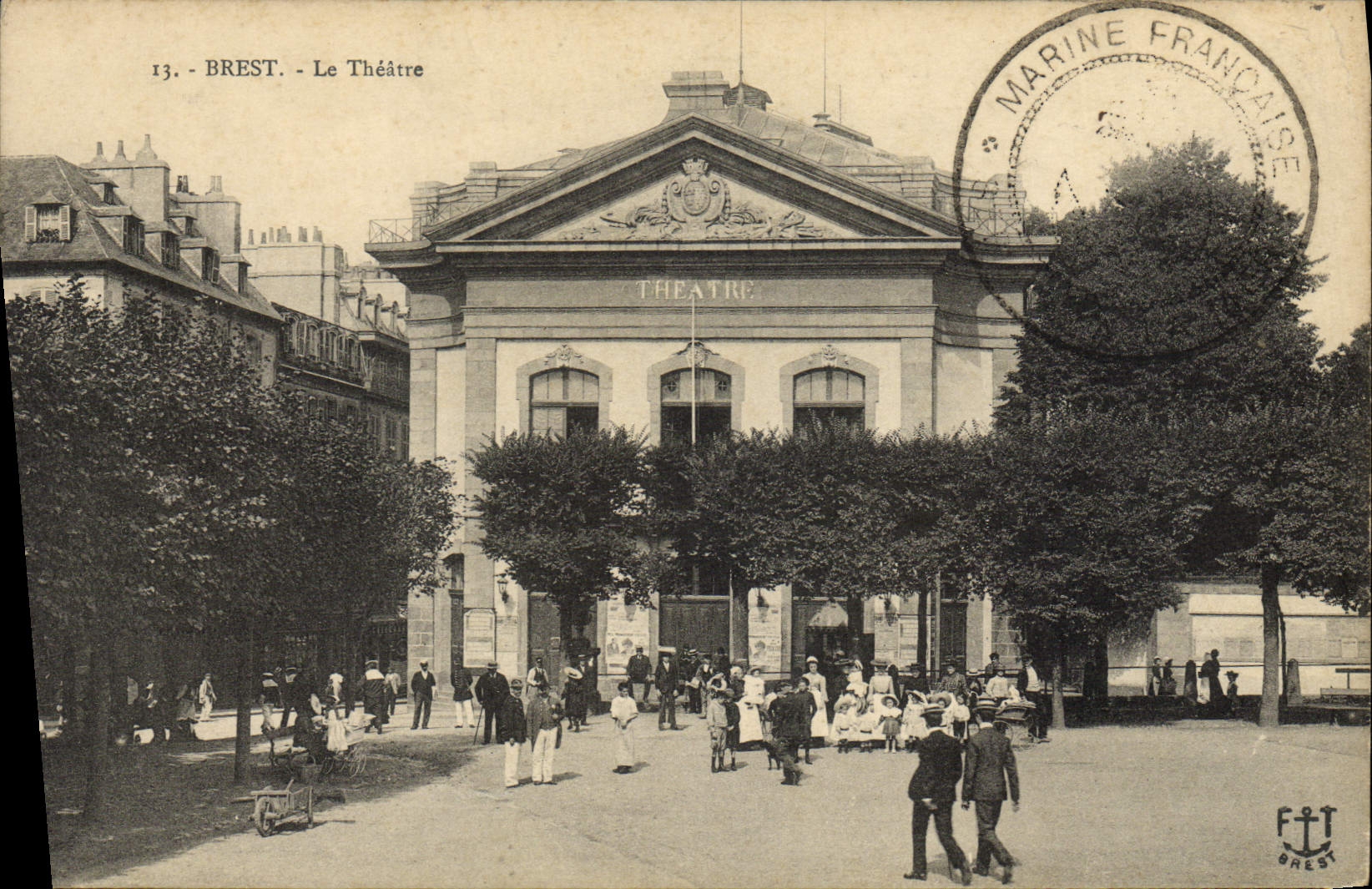 VINTAGE POSTCARD Brest the Theater