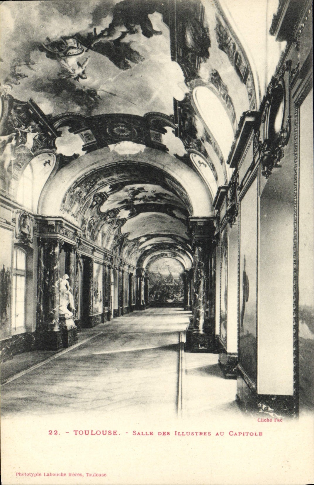 VINTAGE POSTCARD Toulouse Room Of Famous In Capitole