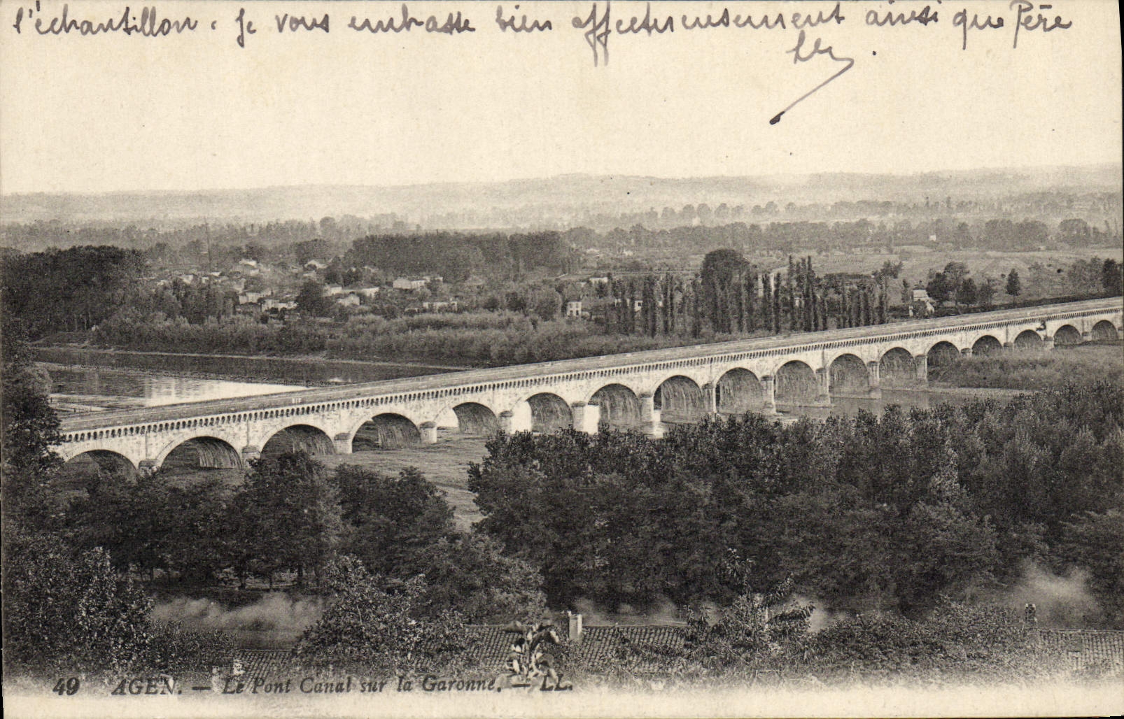 CPA Agen Le Pont Canal Sur La Garonne