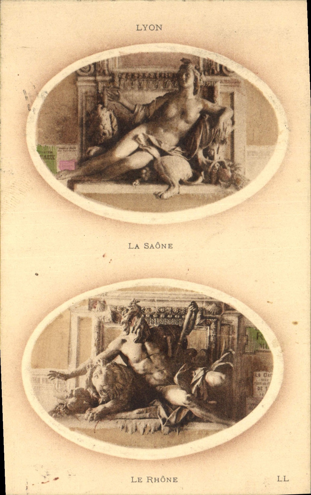 VINTAGE POSTCARD Lyon the Saone the Rhone