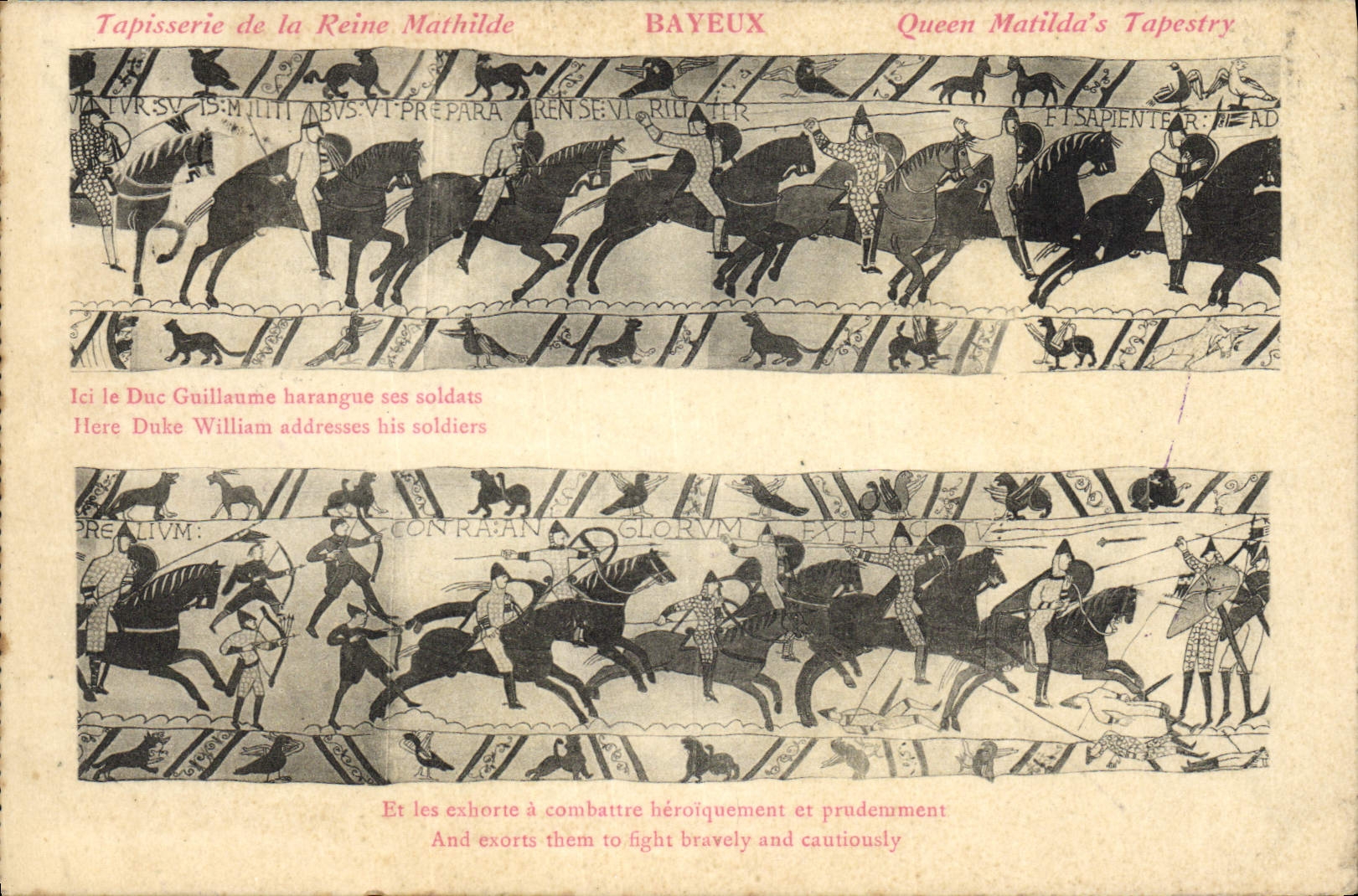 VINTAGE POSTCARD Bayeux Tapestry of the Mathilde Queen