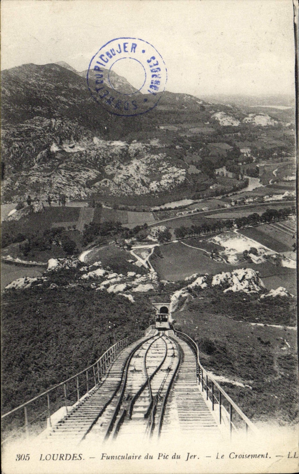POSTAL Funculaire pesado de la VENDIMIA del pico de Jer la travesía