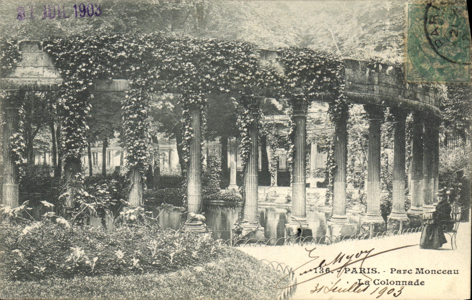 CPA Paris Parc Monceau la colonnade