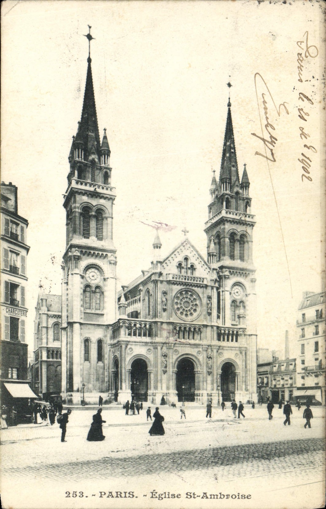 VINTAGE POSTCARD Paris Church St Ambroise
