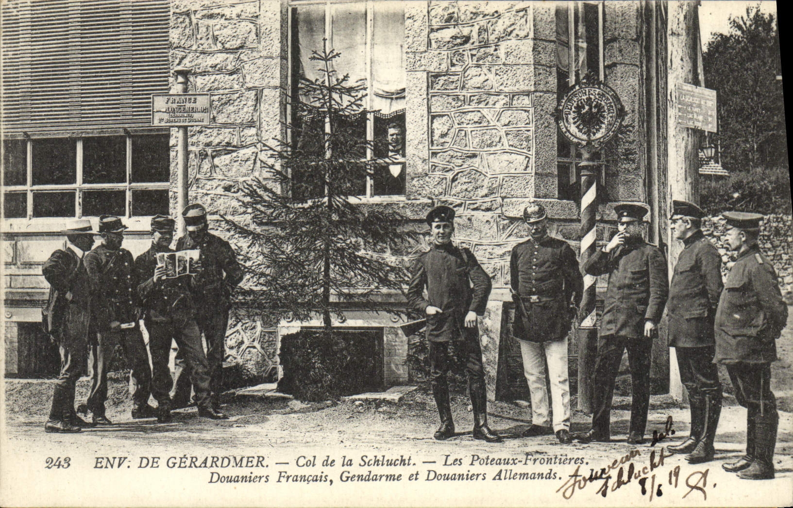 VINTAGE POSTCARD Customs Customs Surroundings of Gerardmer Collar of Schlucht the posts French customs borders Gendarme German