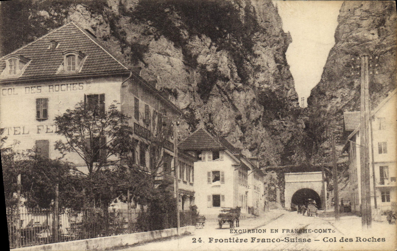 VINTAGE POSTCARD Customs Customs Border Free Swiss Collar of the Rocks