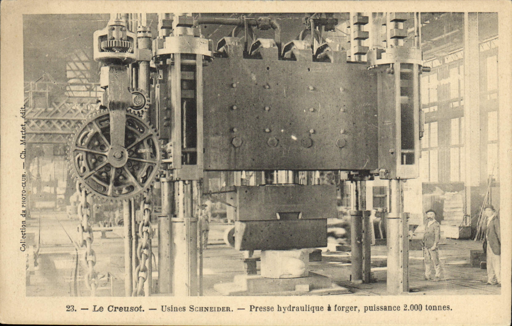 VINTAGE POSTCARD Industrie Machines Creusot Usines Schneider Presse hydraulic has to forge