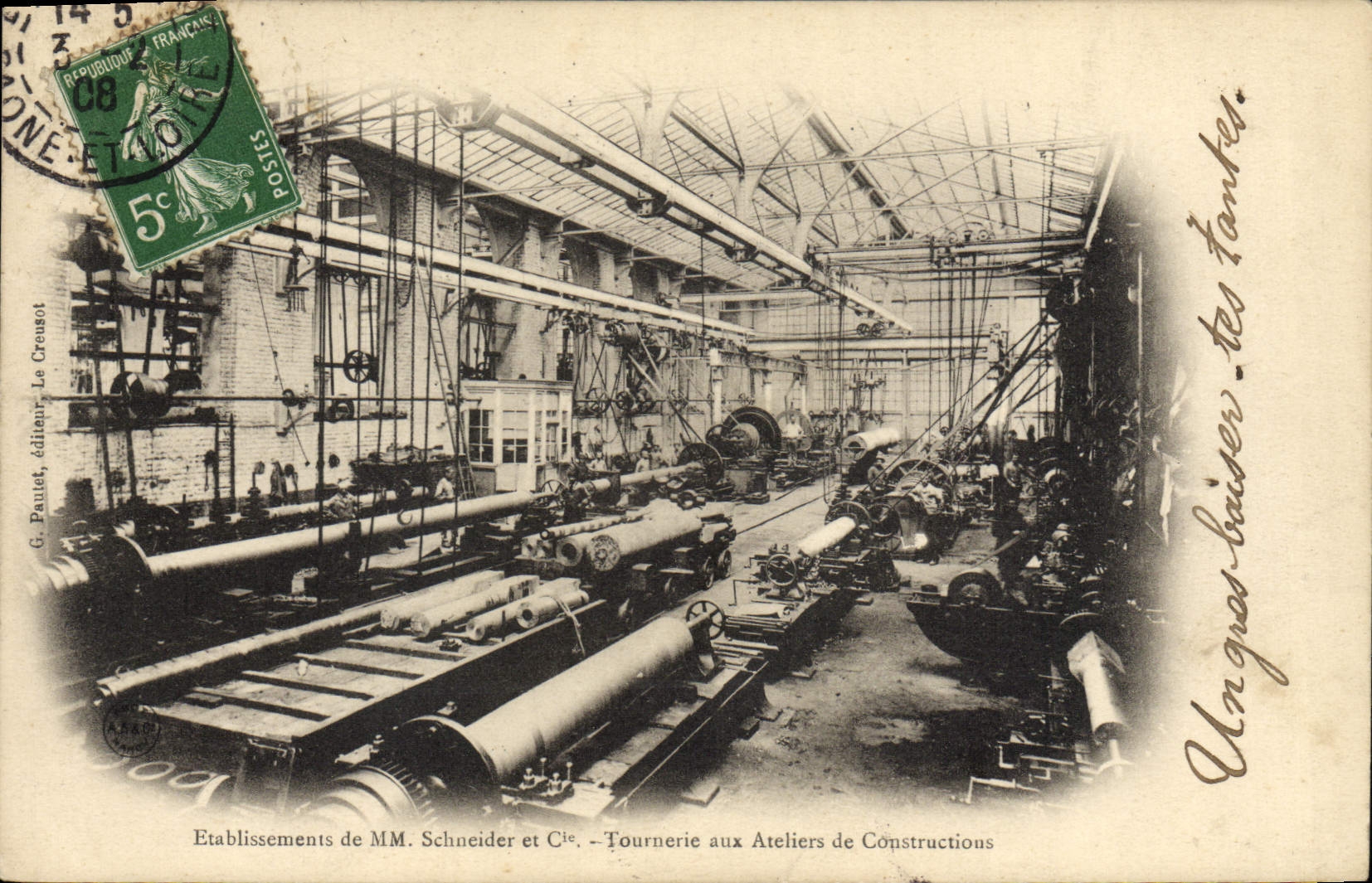 CPA Industrie Usine Etablissements de MM Schneider & Co Tournerie aux ateliers de constrictions
