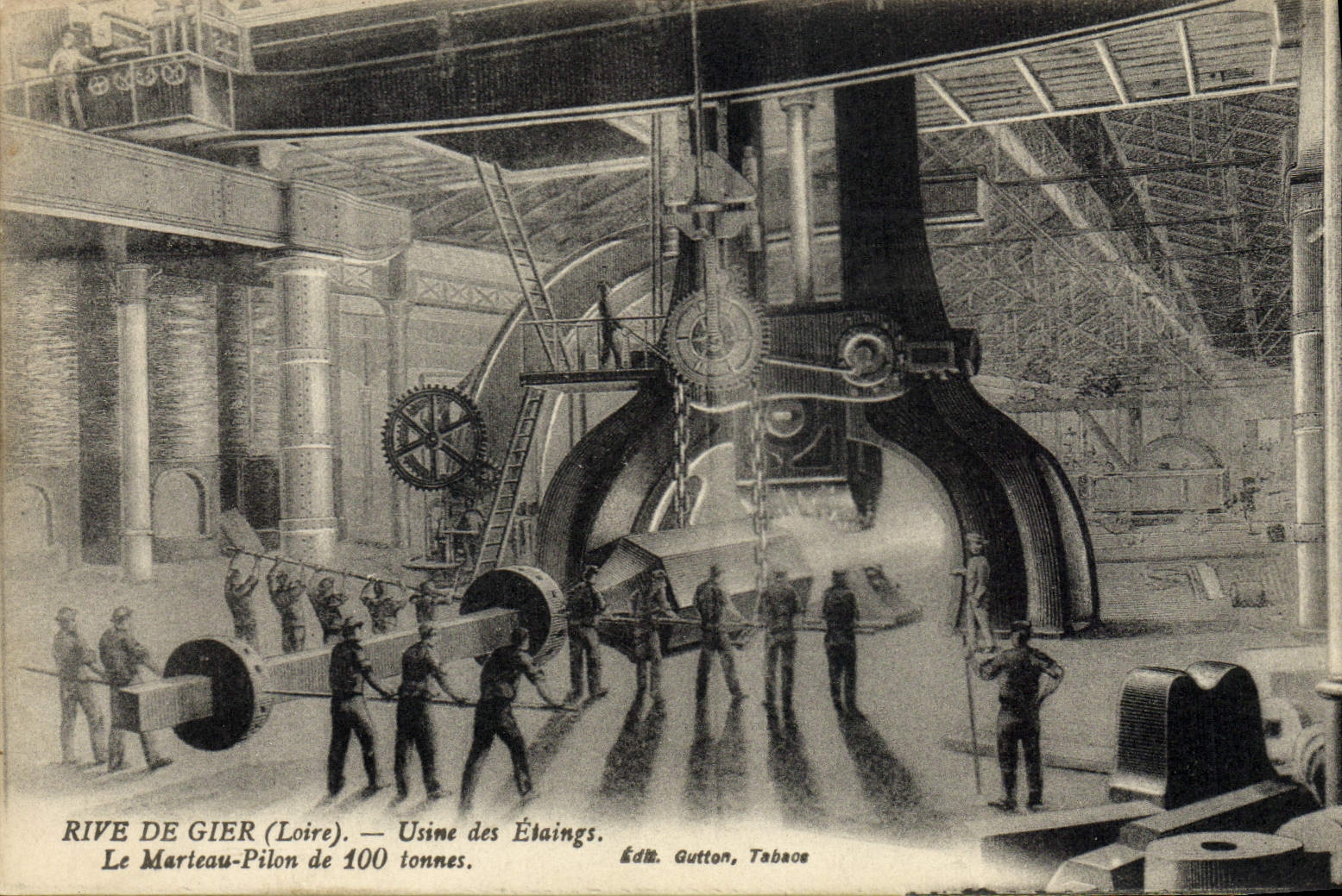 CPA Industrie Usine Rive de Gier Usine des Etaings Le marteau pilon