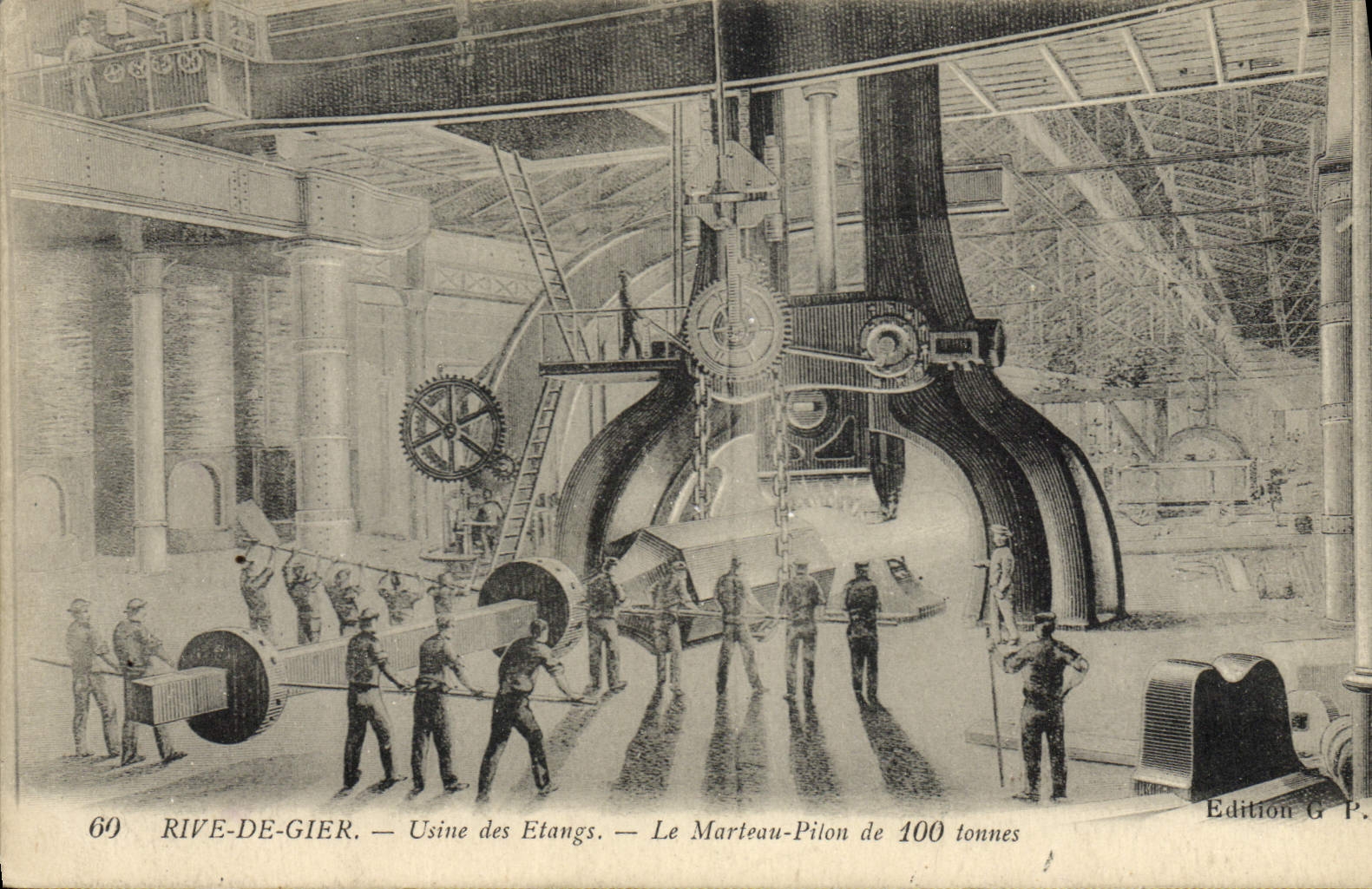 CPA Industrie Usine Rive de Gier Usine des Etaings Le marteau pilon
