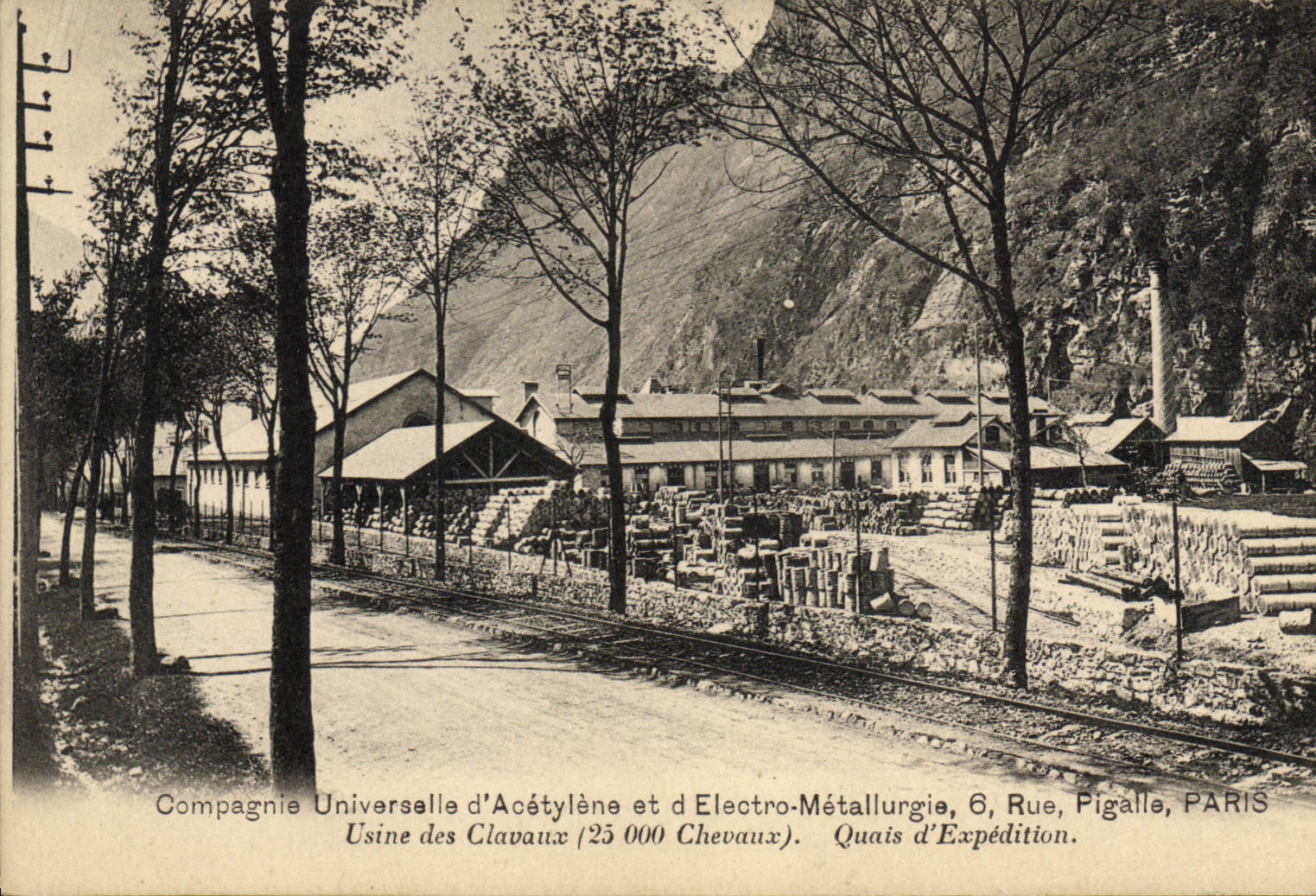 VINTAGE POSTCARD Industrie Machines universal Company of Acetylene and of electro Usine metallurgy of Clavaux Quais of forwarding