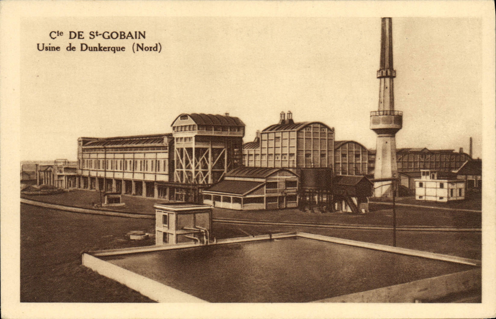 VINTAGE POSTCARD Industrie Machines Co of St Gobain Usine of Dunkirk