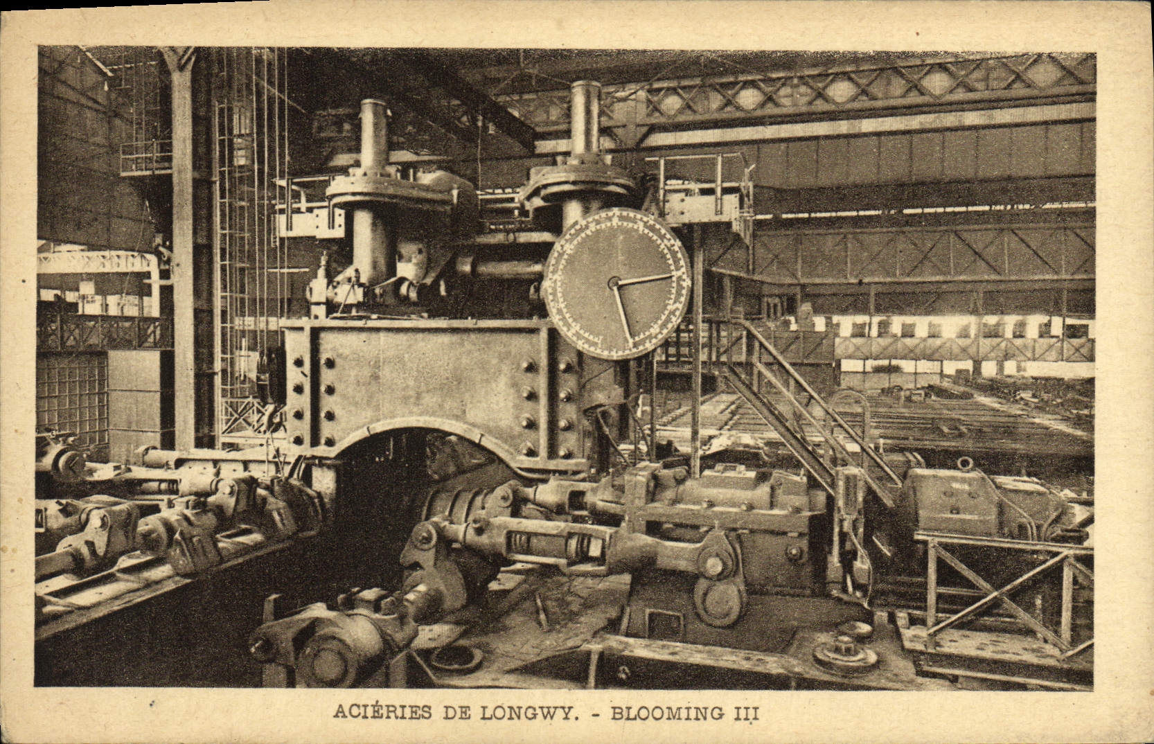 VINTAGE POSTCARD Industrie Machines Steel-works of Longwy Blooming III