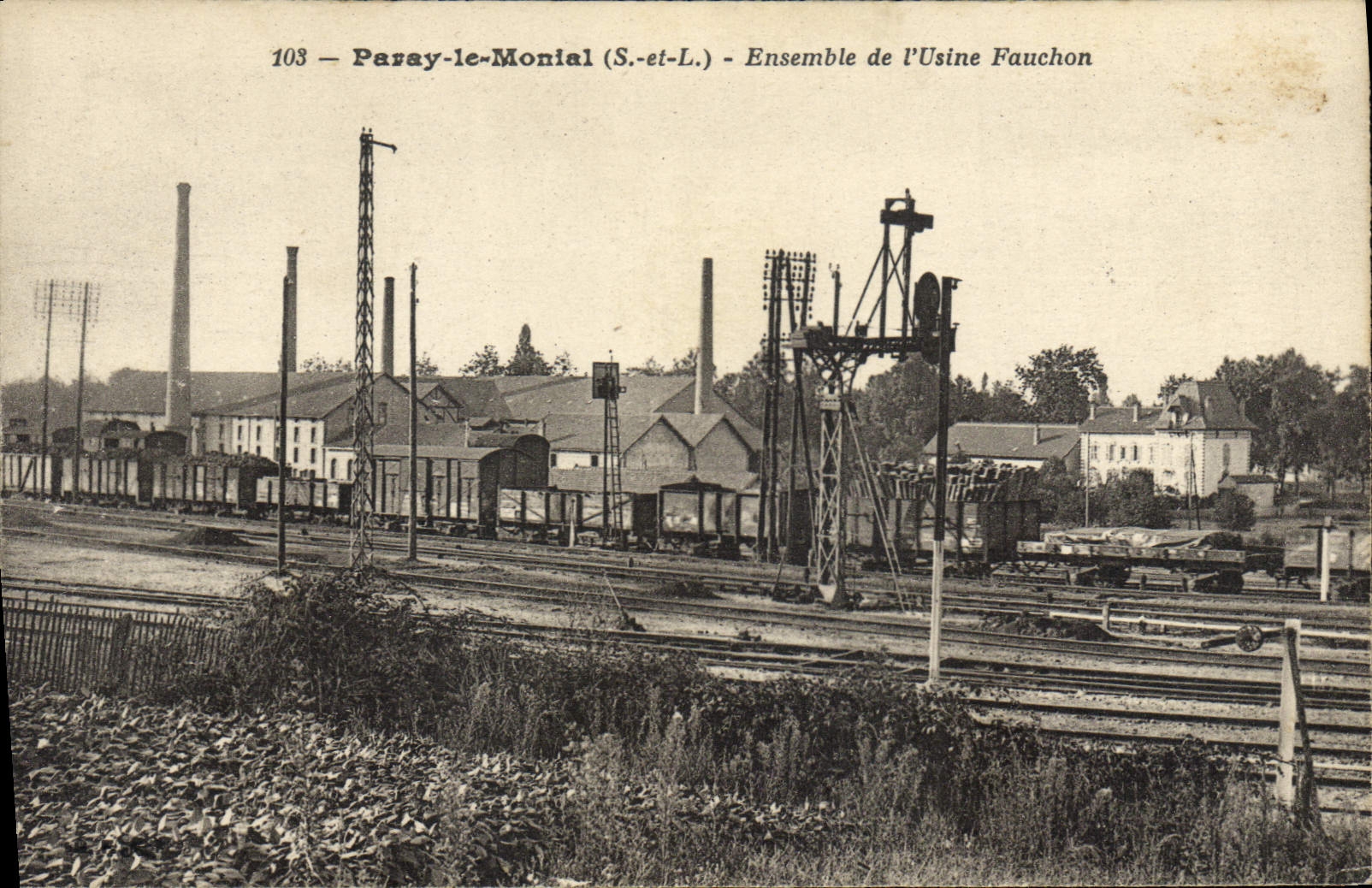 VINTAGE POSTCARD Industrie Machines Parsy Monial Ensemble Fauchon factory