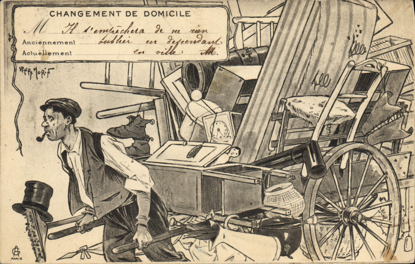 CPA Changement de domicile Demenagement Illustrateur Morin 