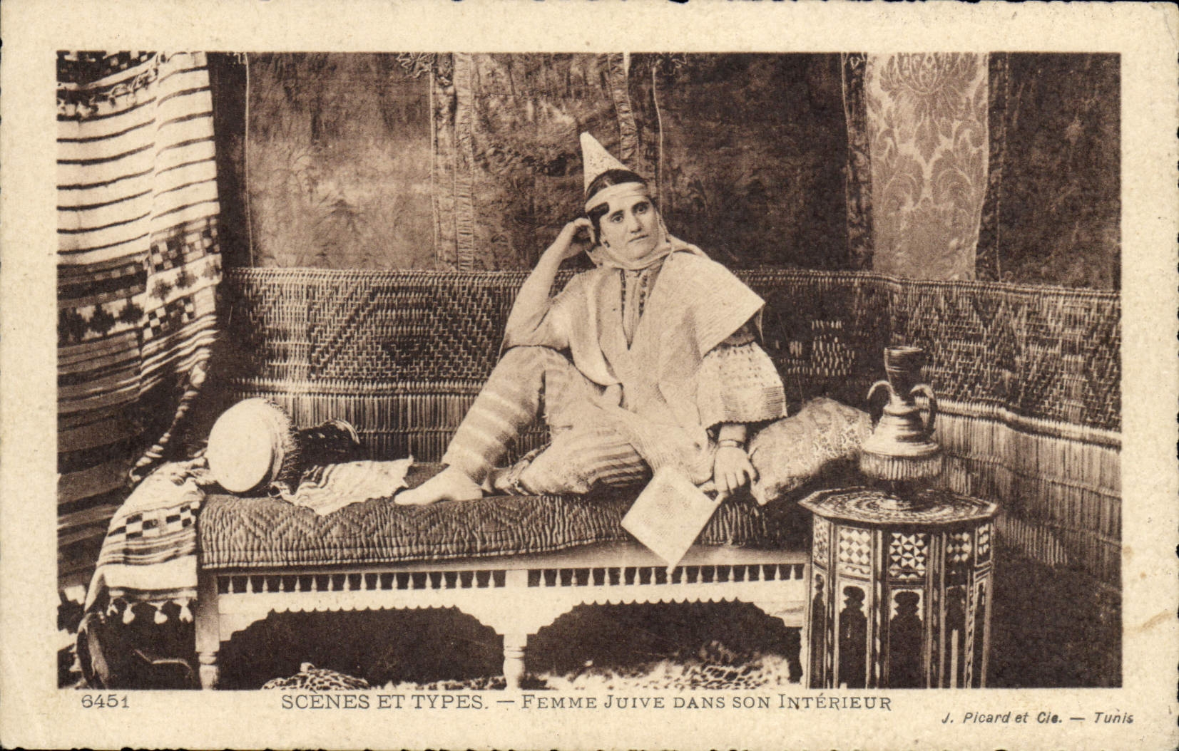 VINTAGE POSTCARD Jewish Judaica Scenes and standard Jewish Woman in her interior