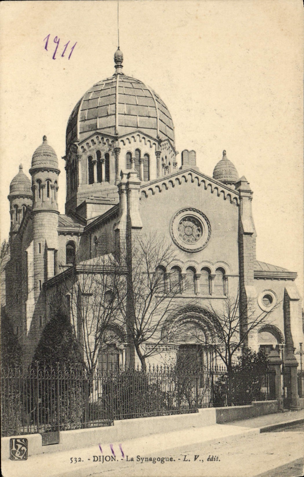 CPA Judaica Juif Dijon La synagogue 
