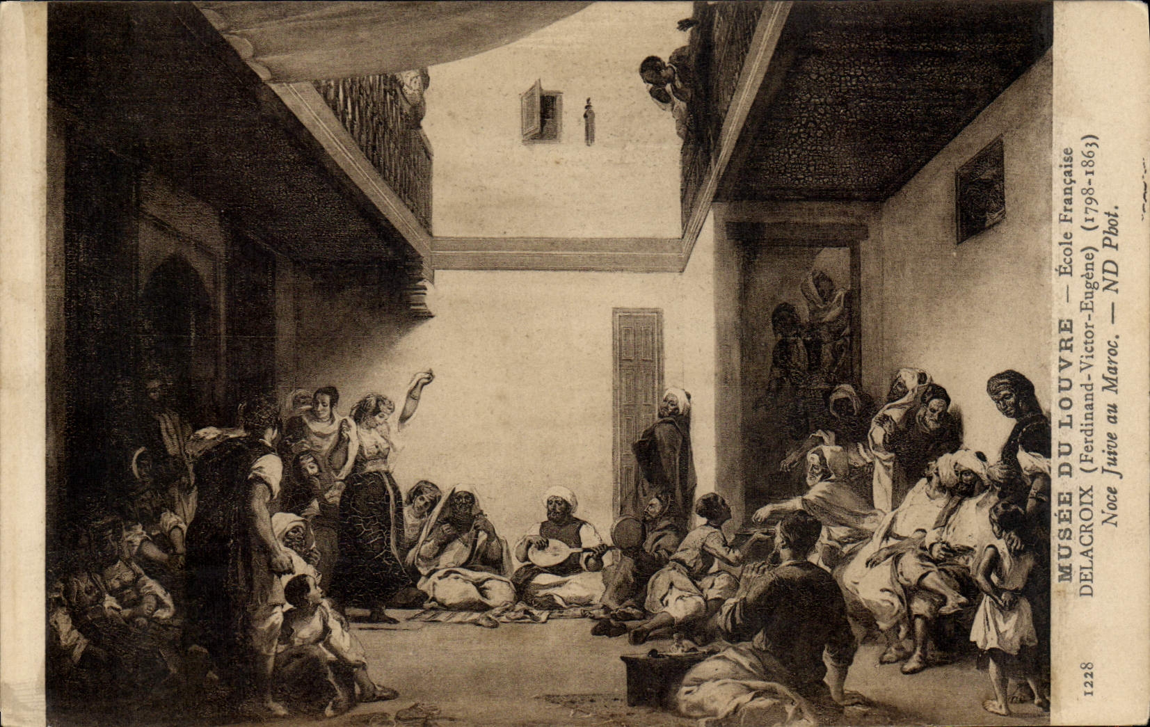 VINTAGE POSTCARD Jewish Judaica Museum of Louvre French School Delacroix Jewish Wedding in Morocco