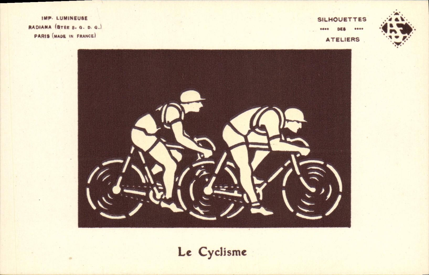 VINTAGE POSTCARD Velo Cycles Cycling