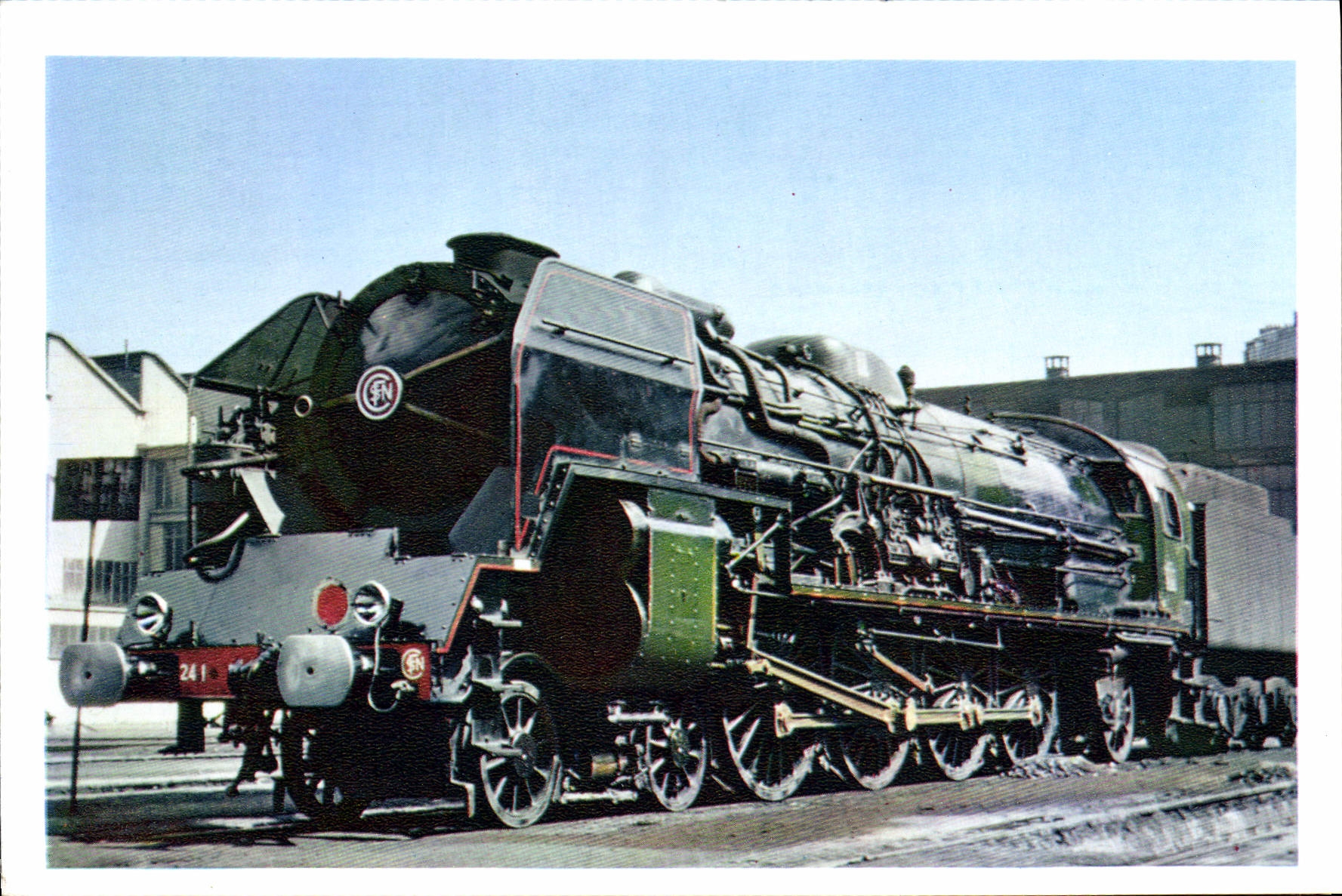 MODERN CARD Train Engine has vapor Type 241 P
