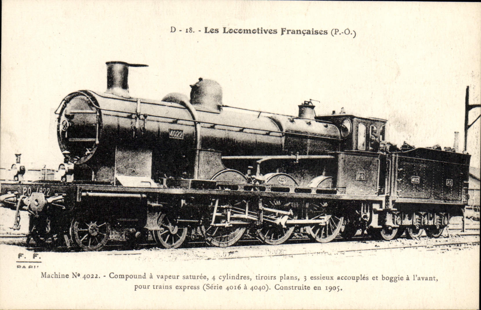 CPA Train Locomotive Machine 4022 Compound a vapeur saturee