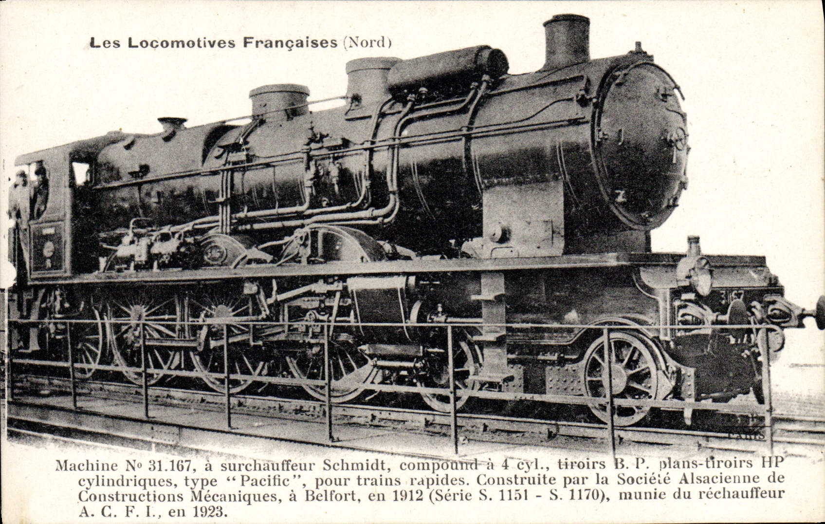 VINTAGE POSTCARD Train Engine Machine 31.167 has Schmidt superheater