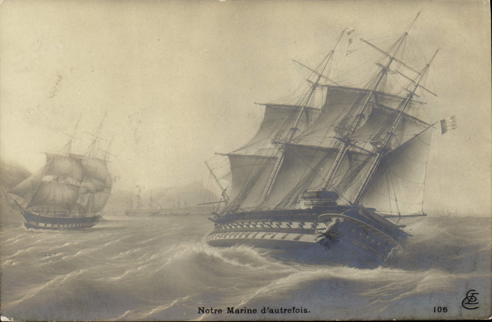 VINTAGE POSTCARD Sailing Boat Our navy of formerly