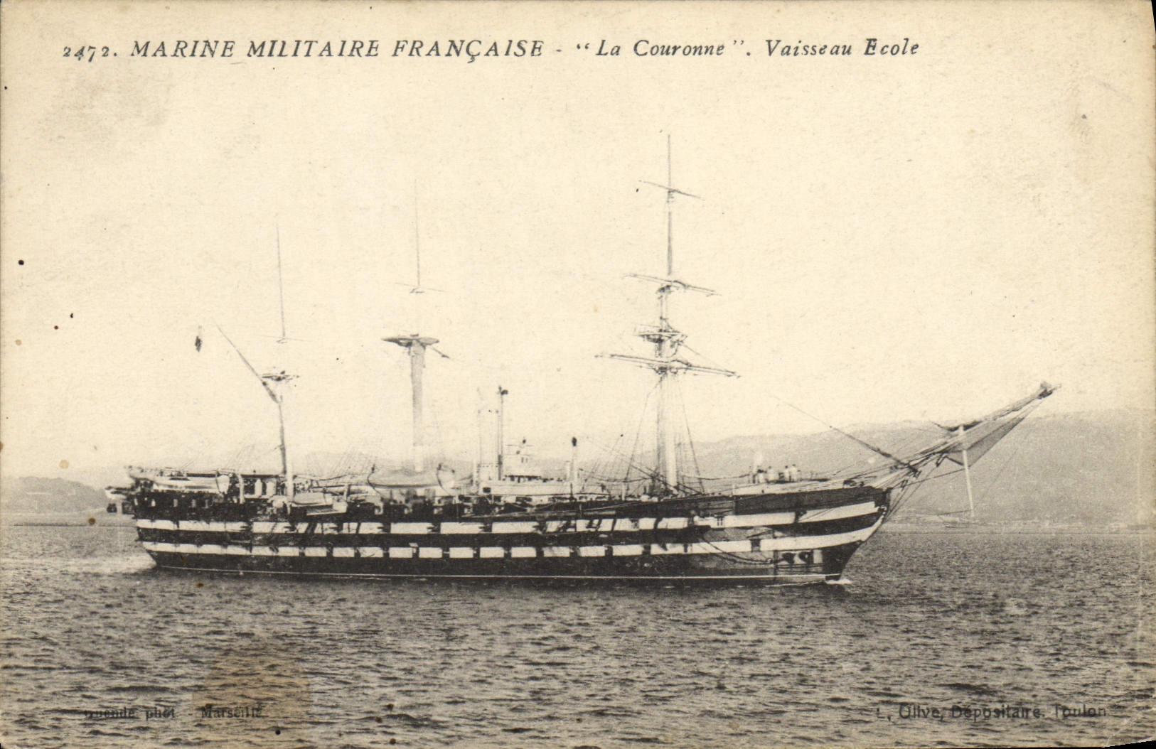 VINTAGE POSTCARD Sailing Boat the Crown Vessel School