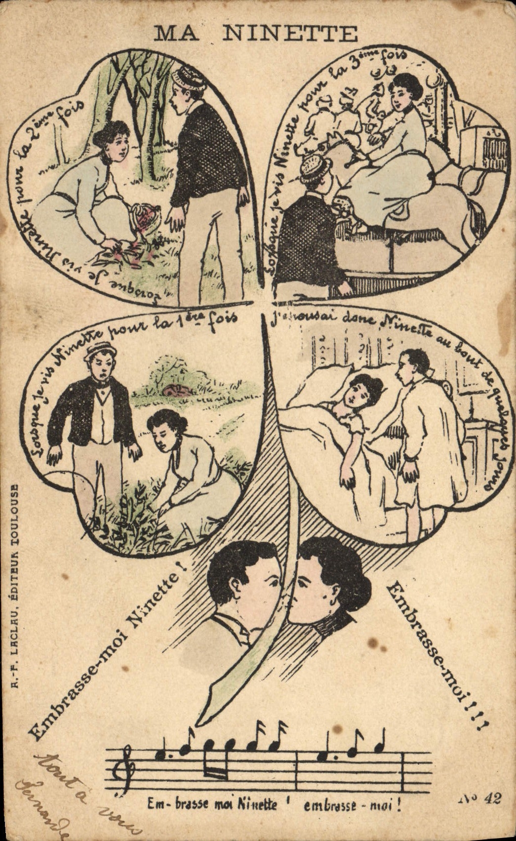 VINTAGE POSTCARD Fantasy My ninette Love