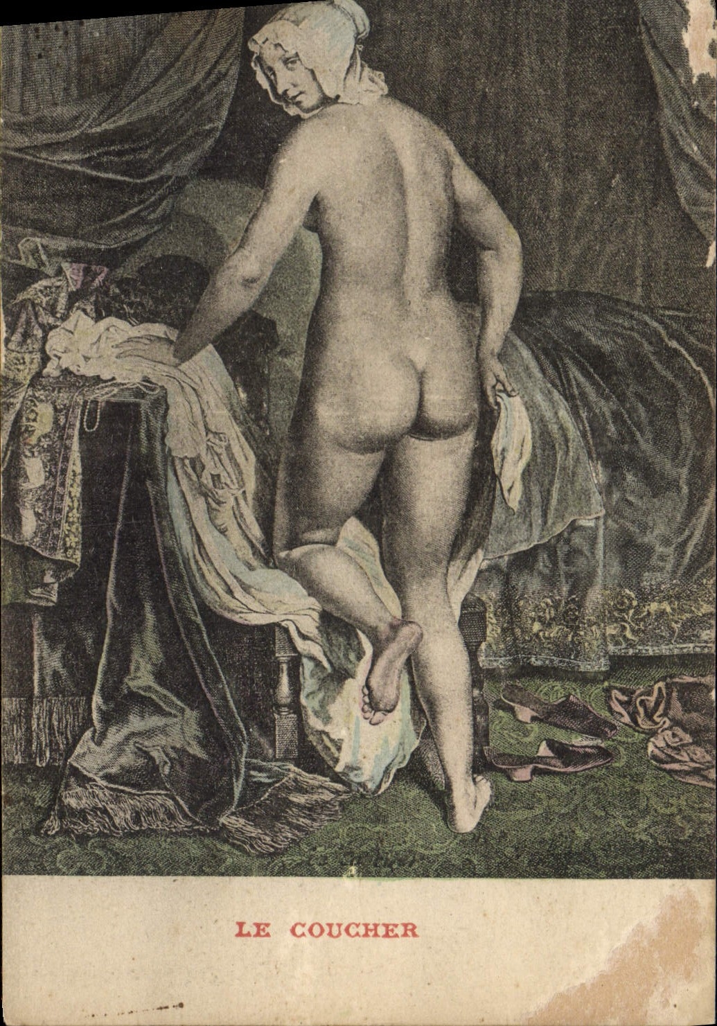 VINTAGE POSTCARD Naked erotic to lay down It