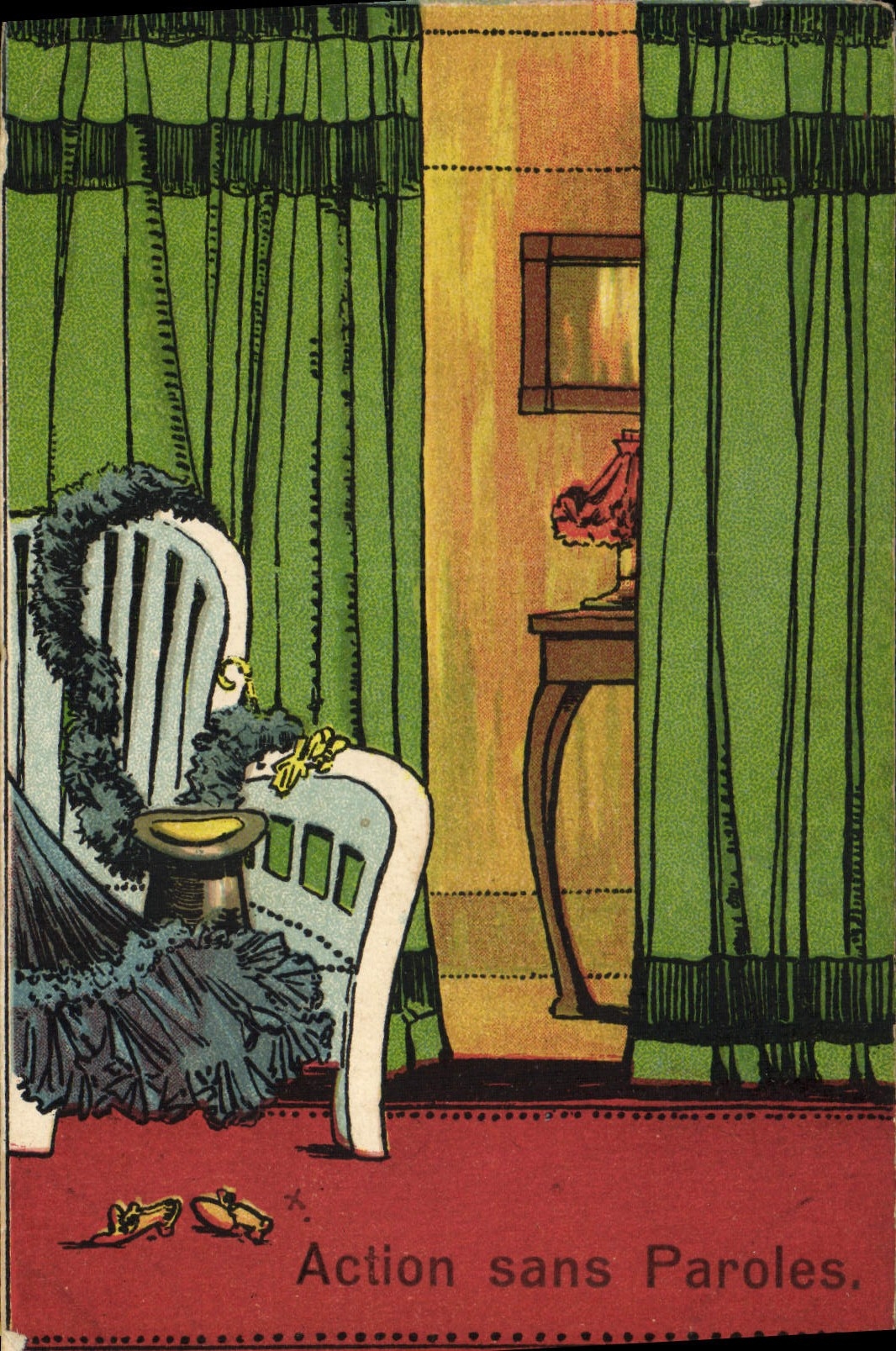 VINTAGE POSTCARD Love Action without words