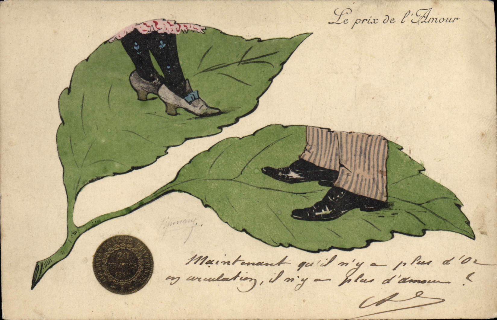 VINTAGE POSTCARD Price of the Love