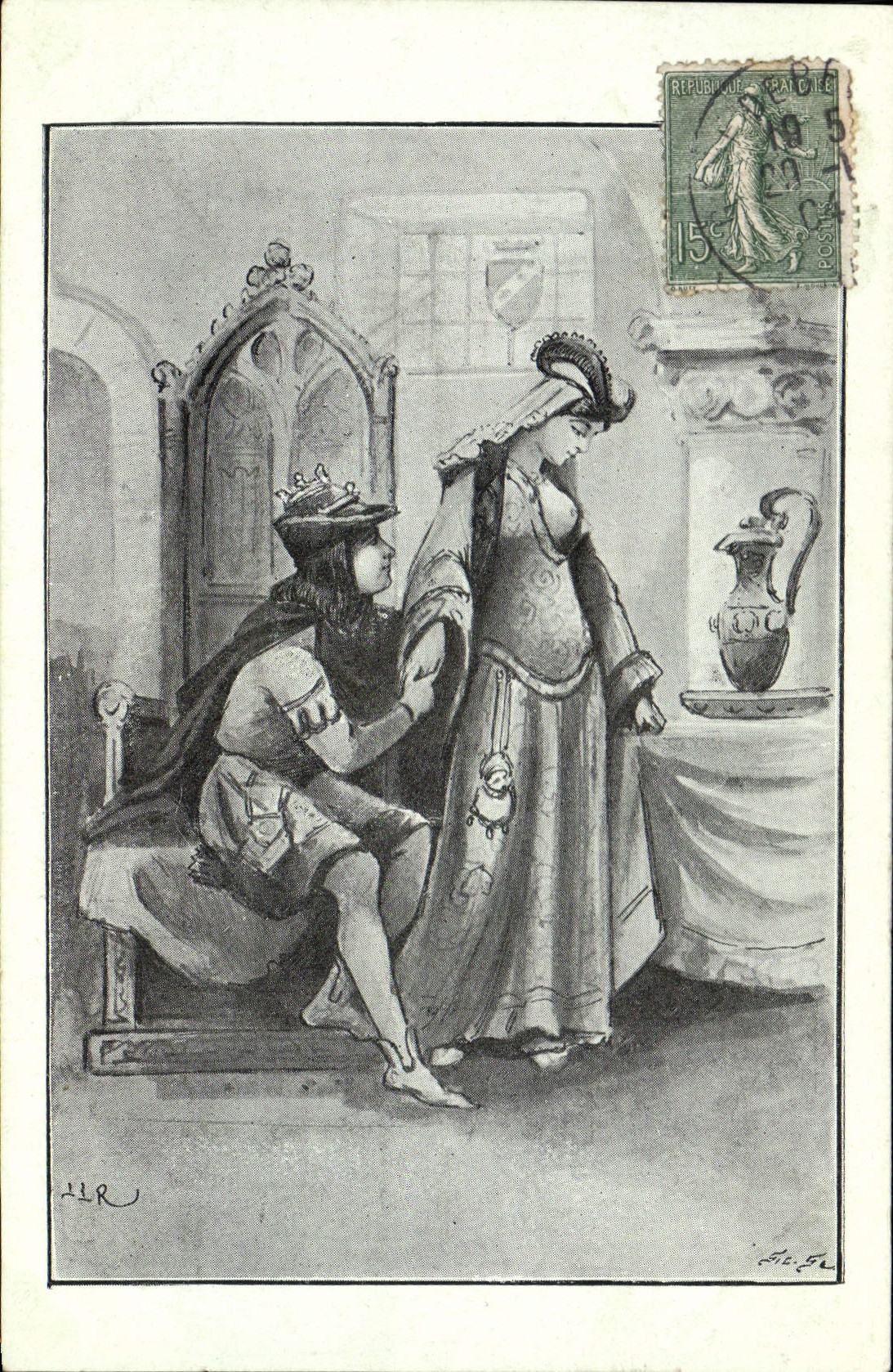 CPA Amour Femme Erotique