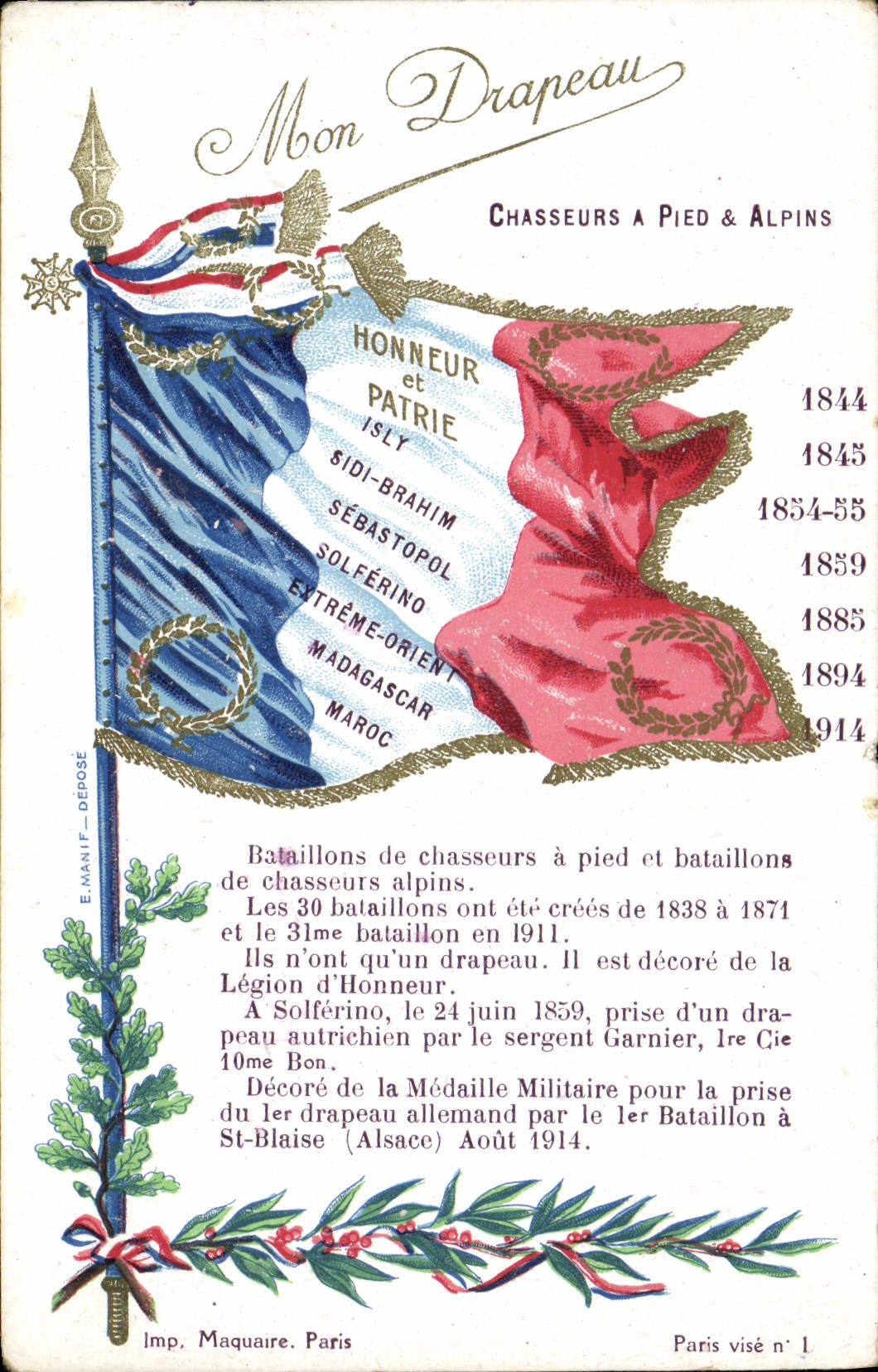 CPA Militaria Chasseurs a pieds & alpins