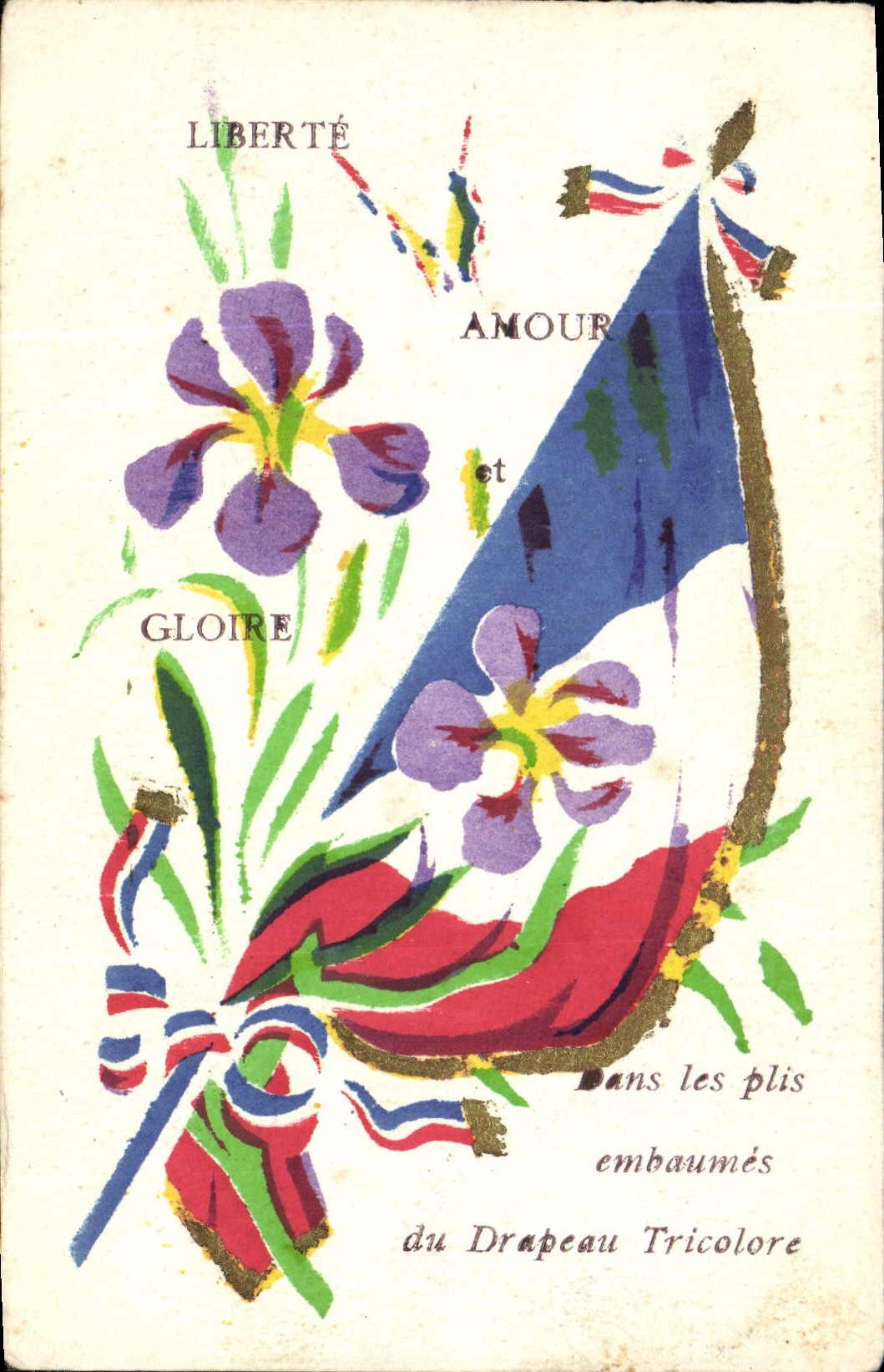 CPA Militaria Drapeau France 